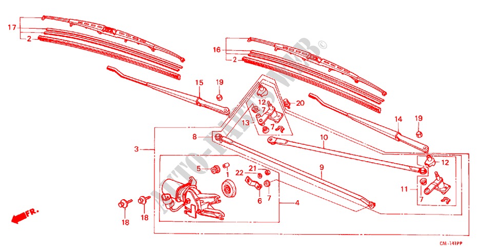 WINDSCHUTZSCHEIBENWISCHER (LH) für Honda ACCORD EX 4 Türen 5 gang-Schaltgetriebe 1986