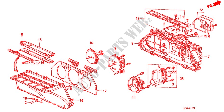 DREHZAHLMESSERKOMPONENTE (DENSO) für Honda ACCORD EX-2.0I 3 Türen 5 gang-Schaltgetriebe 1987
