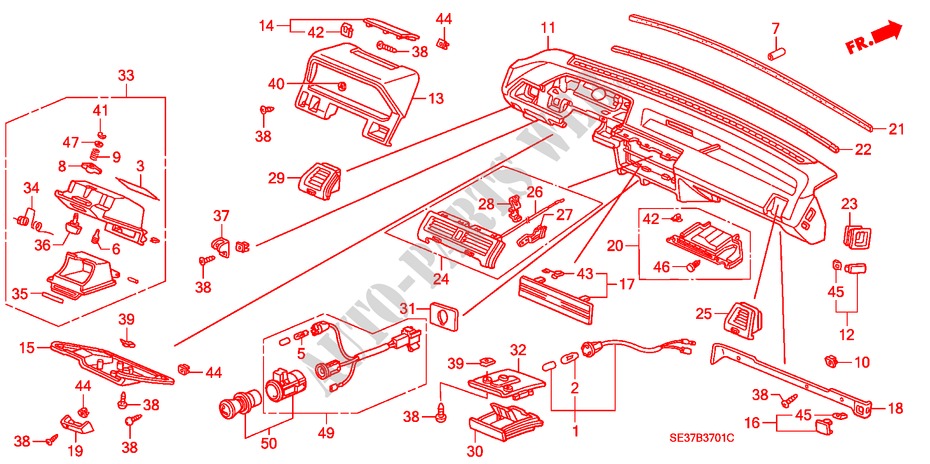 INSTRUMENTENBRETT(LH) für Honda ACCORD EX-2.0I 3 Türen 5 gang-Schaltgetriebe 1987