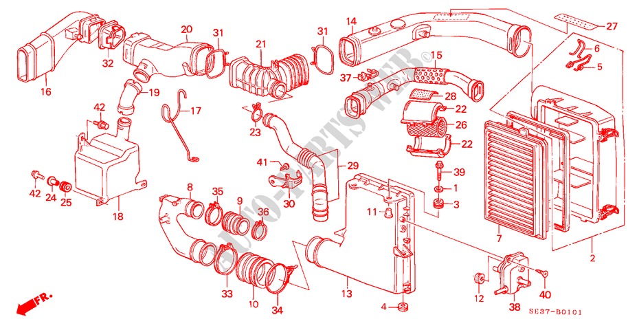 LUFTFILTER(PGM FI) für Honda ACCORD EX-2.0I 3 Türen 5 gang-Schaltgetriebe 1987