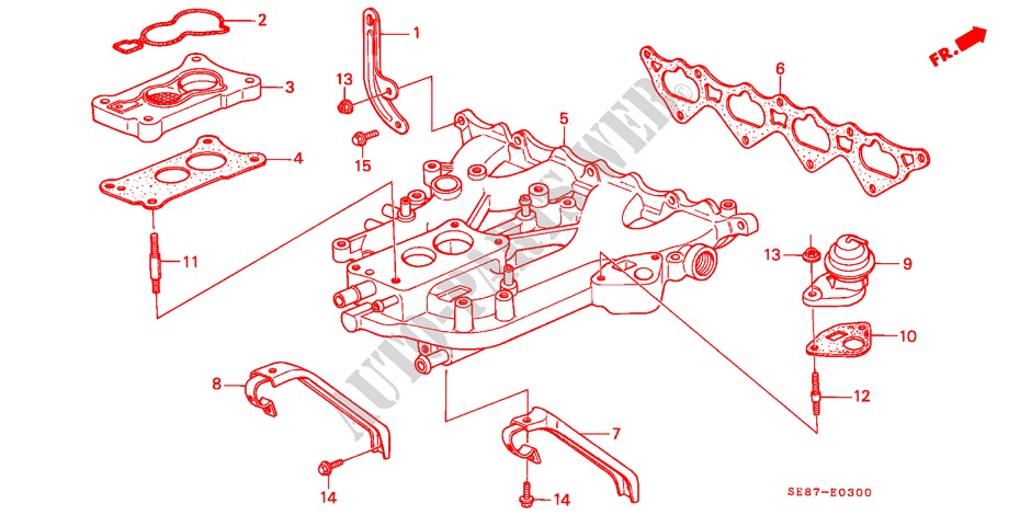 VERGASERISOLIERUNG/ ANSAUGKRUEMMER für Honda ACCORD EX 4 Türen 4 gang automatikgetriebe 1989