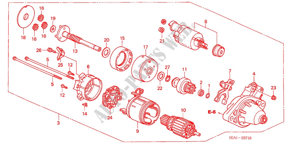 ANLASSER (DENSO) für Honda ACCORD 2.4 TYPE S 4 Türen 6 gang-Schaltgetriebe 2005
