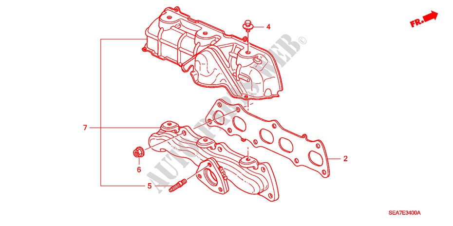 AUSPUFFKRUEMMER(DIESEL) für Honda ACCORD 2.2 SPORT 4 Türen 5 gang-Schaltgetriebe 2005