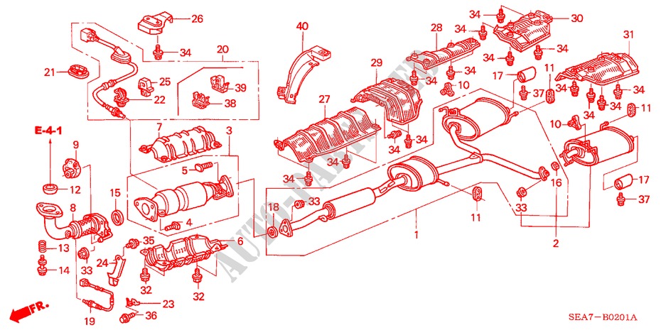 AUSPUFFROHR(2.4L) für Honda ACCORD 2.4 TYPE S 4 Türen 6 gang-Schaltgetriebe 2006