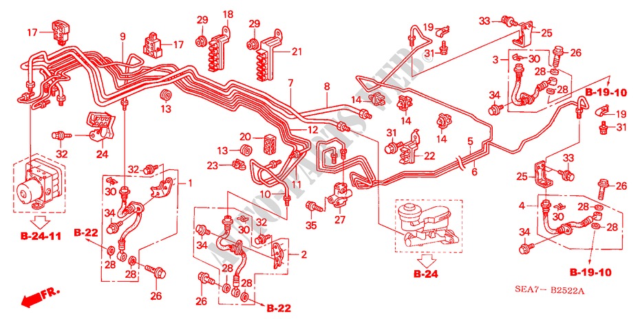 BREMSLEITUNGEN(VSA) (DIESEL) (LH) für Honda ACCORD 2.2 SPORT 4 Türen 6 gang-Schaltgetriebe 2006