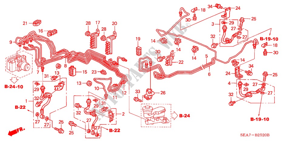 BREMSLEITUNGEN(VSA) (LH) (1) für Honda ACCORD 2.4 EXECUTIVE 4 Türen 5 gang automatikgetriebe 2005