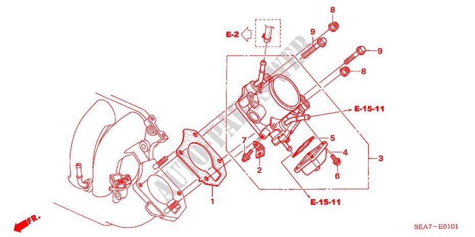 DROSSELKLAPPENGEHAEUSE(2.4L) für Honda ACCORD 2.4 EXECUTIVE 4 Türen 6 gang-Schaltgetriebe 2005