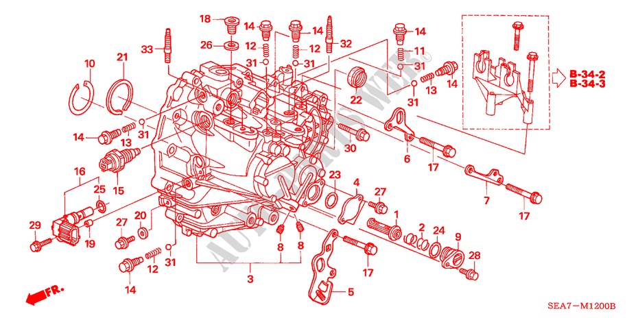 GETRIEBEGEHAEUSE (DIESEL) für Honda ACCORD 2.2 SPORT 4 Türen 5 gang-Schaltgetriebe 2005