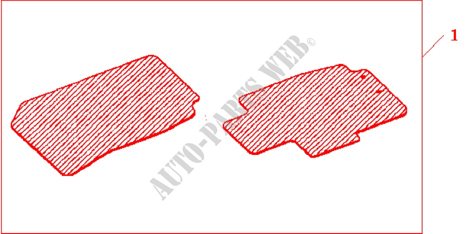 GUMMIMATTENSATZ VORNE für Honda ACCORD 2.4 EXECUTIVE 4 Türen 6 gang-Schaltgetriebe 2003