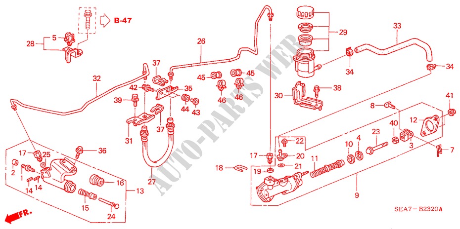 HAUPTKUPPLUNGSZYLINDER (LH) für Honda ACCORD 2.4 EXECUTIVE 4 Türen 6 gang-Schaltgetriebe 2005