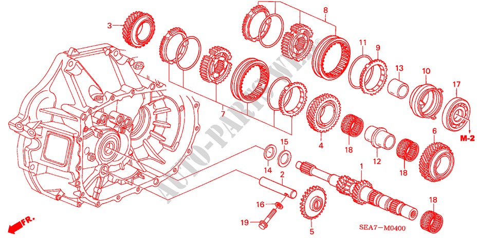 HAUPTWELLE(2.0L)(5MT) für Honda ACCORD 2.0 SE 4 Türen 5 gang-Schaltgetriebe 2006