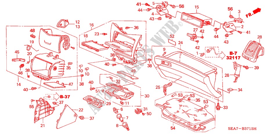 INSTRUMENTENBRETT(BEIFAHRERSEITE) (LH) für Honda ACCORD 2.4 EXECUTIVE 4 Türen 5 gang automatikgetriebe 2005