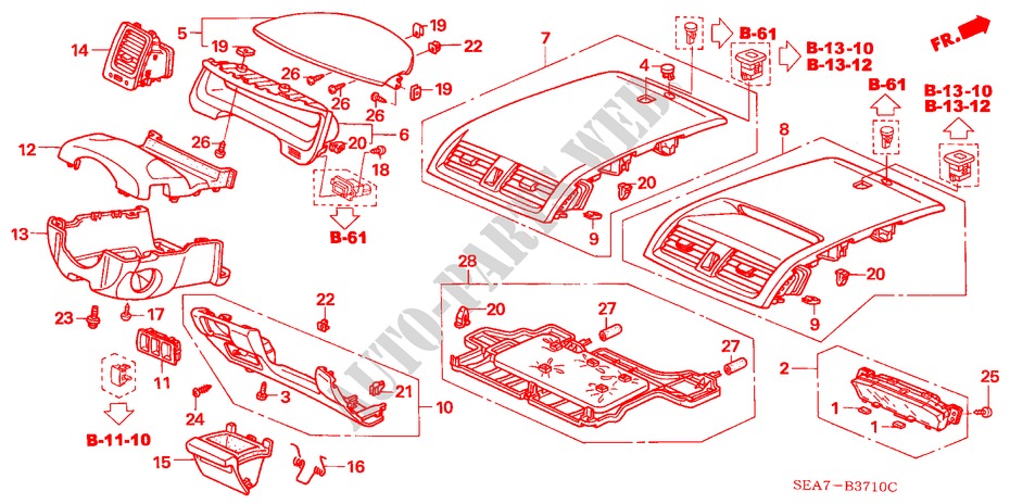 INSTRUMENTENBRETT(FAHRERSEITE) (LH) für Honda ACCORD 2.0 COMFORT 4 Türen 5 gang automatikgetriebe 2003