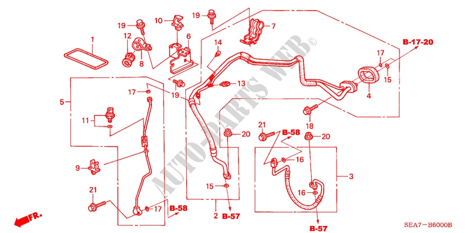 KLIMAANLAGE(SCHLAEUCHE/LEITYNGEN)(LH) für Honda ACCORD 2.0 COMFORT 4 Türen 5 gang automatikgetriebe 2003
