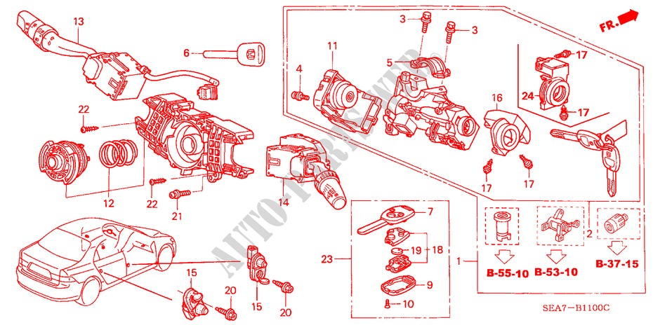 KOMBISCHALTER(LH) für Honda ACCORD 2.4 EXECUTIVE 4 Türen 5 gang automatikgetriebe 2005