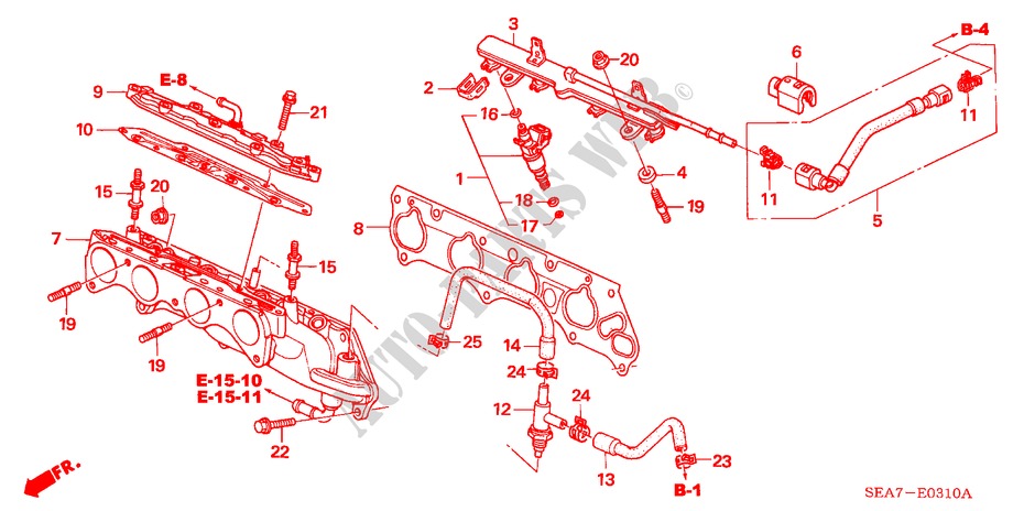 KRAFTSTOFFEINSPRITZUNG für Honda ACCORD 2.4 EXECUTIVE 4 Türen 5 gang automatikgetriebe 2005