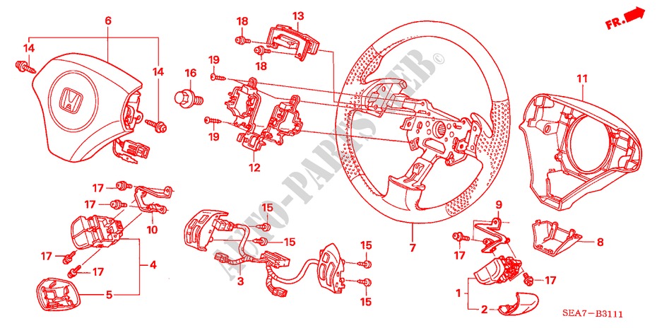 LENKRAD(SRS) (2) für Honda ACCORD 2.2 EXECUTIVE 4 Türen 6 gang-Schaltgetriebe 2006