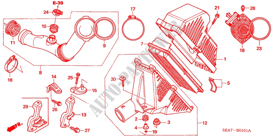 LUFTFILTER(DIESEL) für Honda ACCORD 2.2 EXECUTIVE 4 Türen 5 gang-Schaltgetriebe 2005