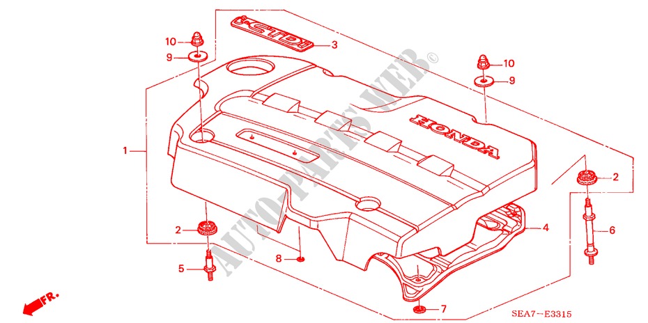 MOTORABDECKUNG(DIESEL) für Honda ACCORD 2.2 SPORT 4 Türen 5 gang-Schaltgetriebe 2005