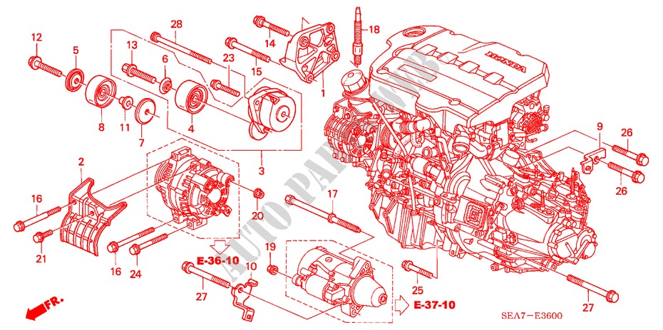 MOTORHALTERUNG (DIESEL) für Honda ACCORD 2.2 SPORT 4 Türen 5 gang-Schaltgetriebe 2005