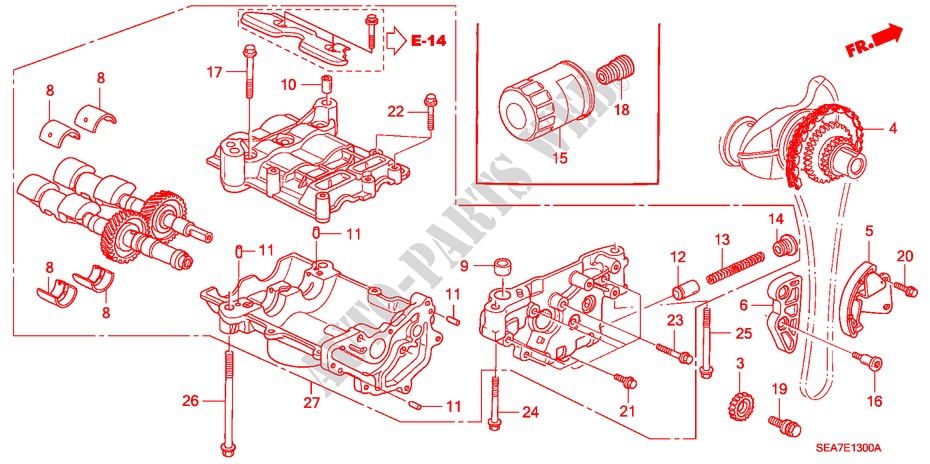 OELPUMPE(2.0L) für Honda ACCORD 2.0 COMFORT 4 Türen 5 gang-Schaltgetriebe 2004
