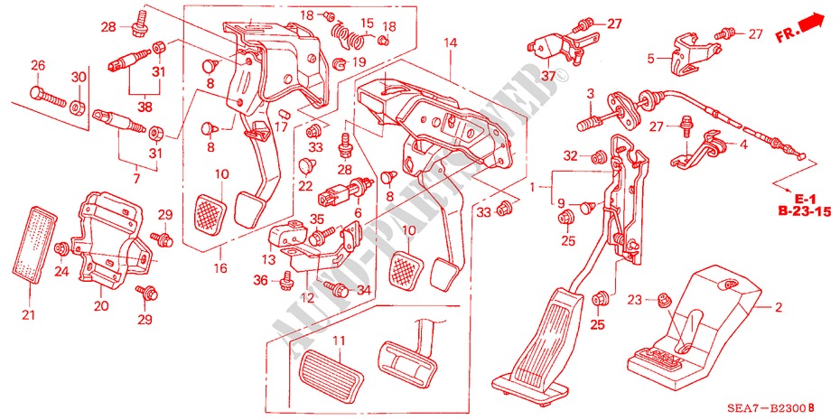 PEDAL(LH) für Honda ACCORD 2.4 EXECUTIVE 4 Türen 5 gang automatikgetriebe 2005