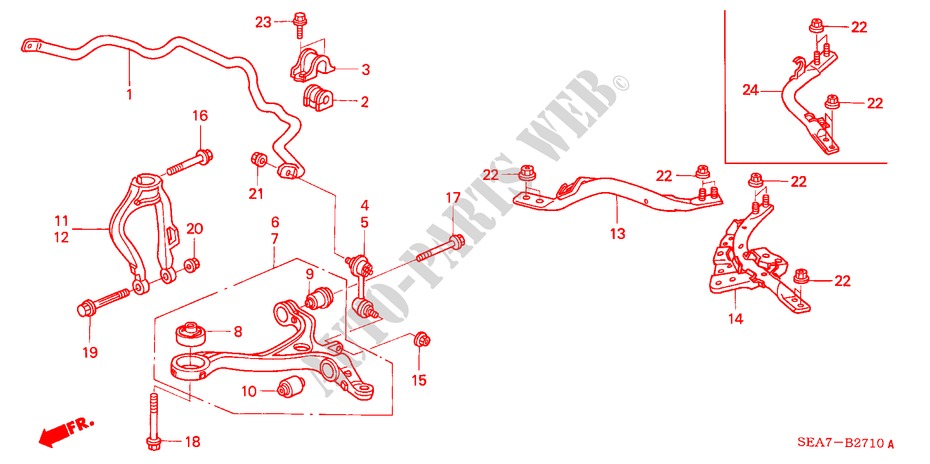 STABILISATOR, VORNE/ UNTERER ARM, VORNE für Honda ACCORD 2.2 SPORT 4 Türen 5 gang-Schaltgetriebe 2005