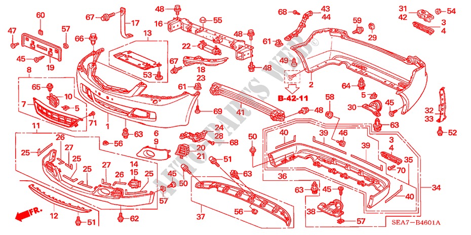 STOSSFAENGER('06) für Honda ACCORD 2.2 SPORT 4 Türen 6 gang-Schaltgetriebe 2006
