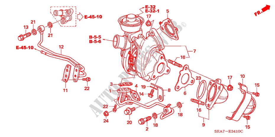 TURBOLADER(DIESEL) für Honda ACCORD 2.2 SPORT 4 Türen 5 gang-Schaltgetriebe 2004