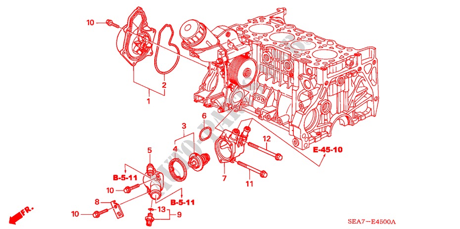 WASSERPUMPE(DIESEL) für Honda ACCORD 2.2 EXECUTIVE 4 Türen 6 gang-Schaltgetriebe 2006
