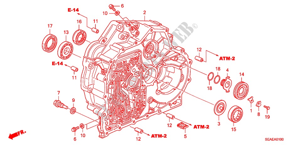 DREHMOMENTWANDLERGEHAEUSE für Honda ACCORD 2.4 TYPE S 4 Türen 5 gang automatikgetriebe 2007