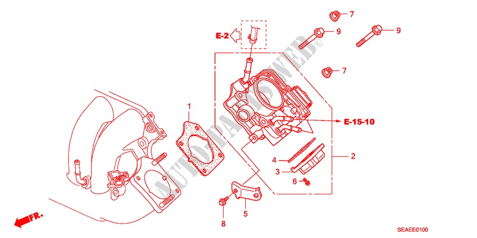 DROSSELKLAPPENGEHAEUSE(2.0L) für Honda ACCORD 2.0 TYPE S 4 Türen 5 gang-Schaltgetriebe 2008