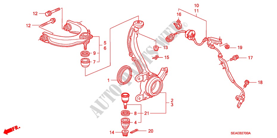 GELENK, VORNE/OBERER ARM für Honda ACCORD 2.4 TYPE S 4 Türen 5 gang automatikgetriebe 2007