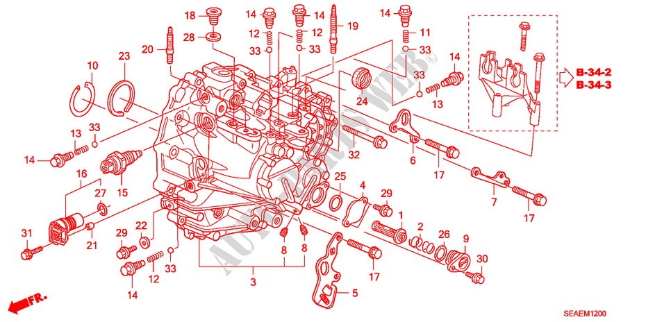 GETRIEBEGEHAEUSE (DIESEL) für Honda ACCORD 2.2 SPORT 4 Türen 6 gang-Schaltgetriebe 2007