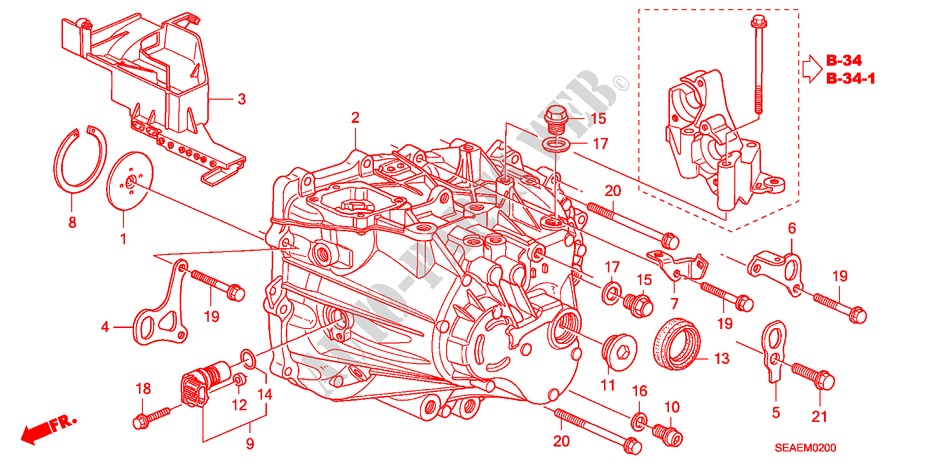 GETRIEBEGEHAEUSE für Honda ACCORD 2.0 EXECUTIVE 4 Türen 5 gang-Schaltgetriebe 2008