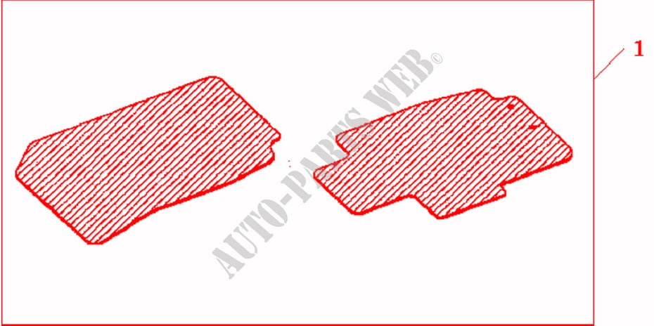 GUMMIMATTENSATZ VORNERHD für Honda ACCORD 2.0 TYPE S 4 Türen 5 gang-Schaltgetriebe 2008