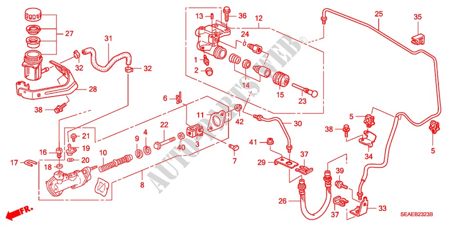 HAUPTKUPPLUNGSZYLINDER (DIESEL) (RH) für Honda ACCORD 2.2 EXECUTIVE 4 Türen 6 gang-Schaltgetriebe 2008