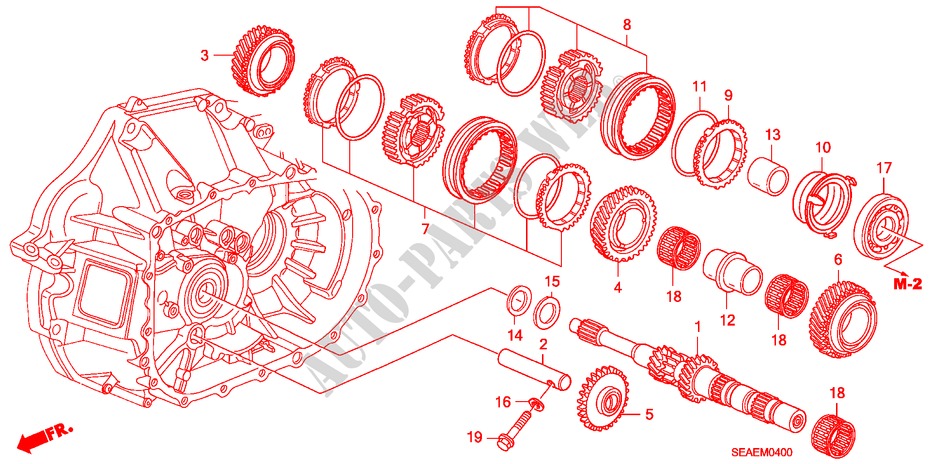 HAUPTWELLE(2.0L)(5MT) für Honda ACCORD 2.0 EXECUTIVE 4 Türen 5 gang-Schaltgetriebe 2008