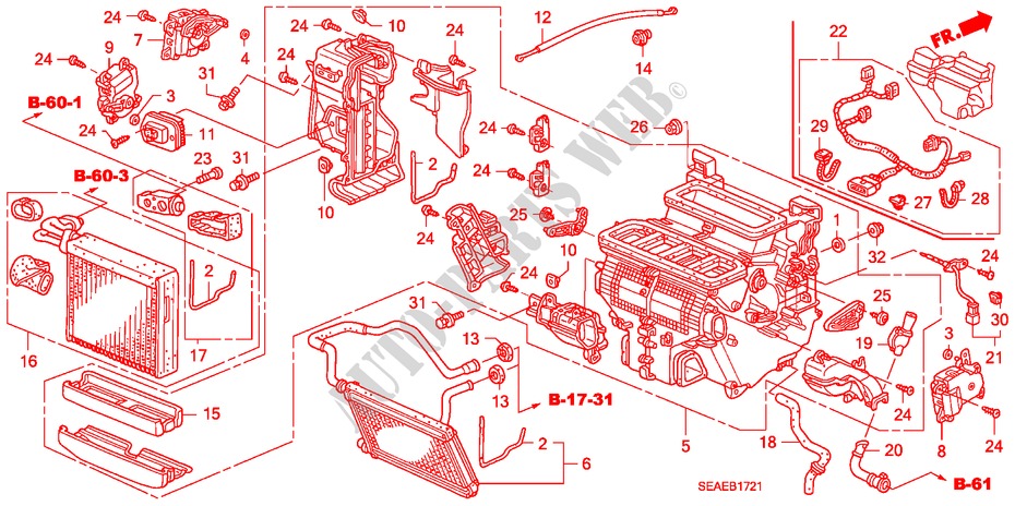 HEIZUNGSEINHEIT(RH) für Honda ACCORD 2.0 TYPE S 4 Türen 5 gang automatikgetriebe 2007