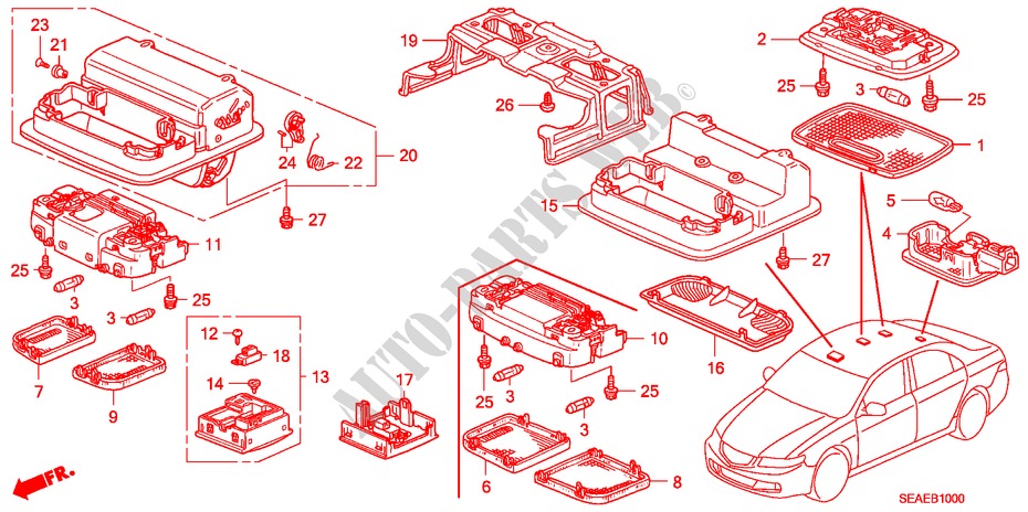 INNENLEUCHTE für Honda ACCORD 2.2 SPORT 4 Türen 6 gang-Schaltgetriebe 2007
