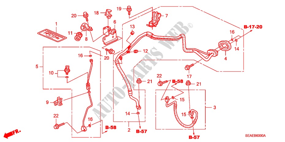 KLIMAANLAGE(SCHLAEUCHE/LEITUNGEN) (LH) für Honda ACCORD 2.4 TYPE S 4 Türen 5 gang automatikgetriebe 2007