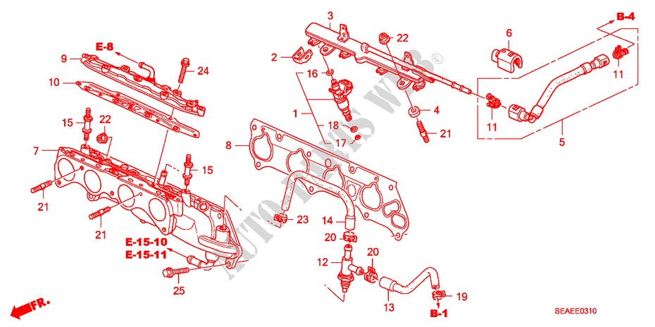 KRAFTSTOFFEINSPRITZUNG für Honda ACCORD 2.4 TYPE S 4 Türen 5 gang automatikgetriebe 2007