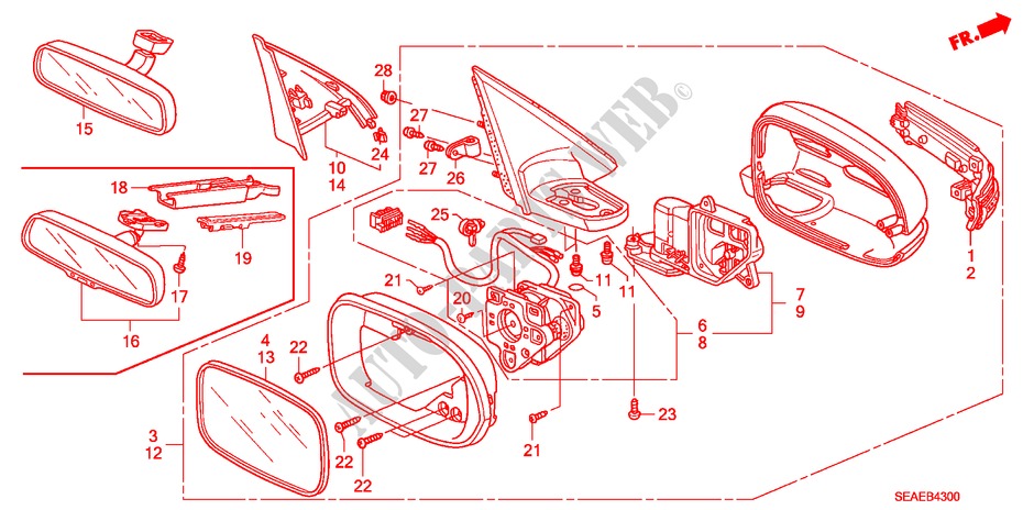SPIEGEL für Honda ACCORD 2.0 TYPE S 4 Türen 5 gang automatikgetriebe 2007