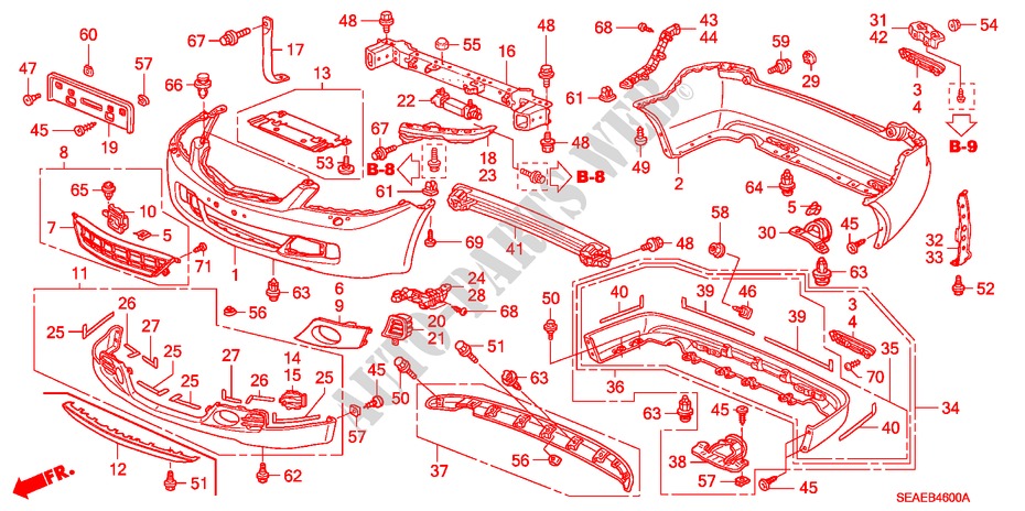 STOSSFAENGER für Honda ACCORD 2.4 TYPE S 4 Türen 5 gang automatikgetriebe 2007