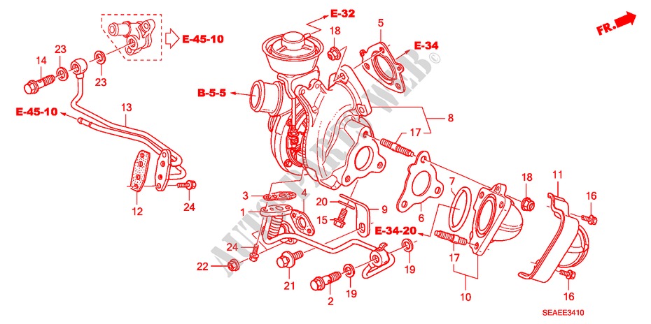 TURBOLADER(DIESEL) für Honda ACCORD 2.2 EXECUTIVE 4 Türen 6 gang-Schaltgetriebe 2008