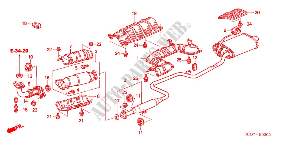AUSPUFFROHR(DIESEL) für Honda ACCORD TOURER 2.2 EXECUTIVE 5 Türen 5 gang-Schaltgetriebe 2005