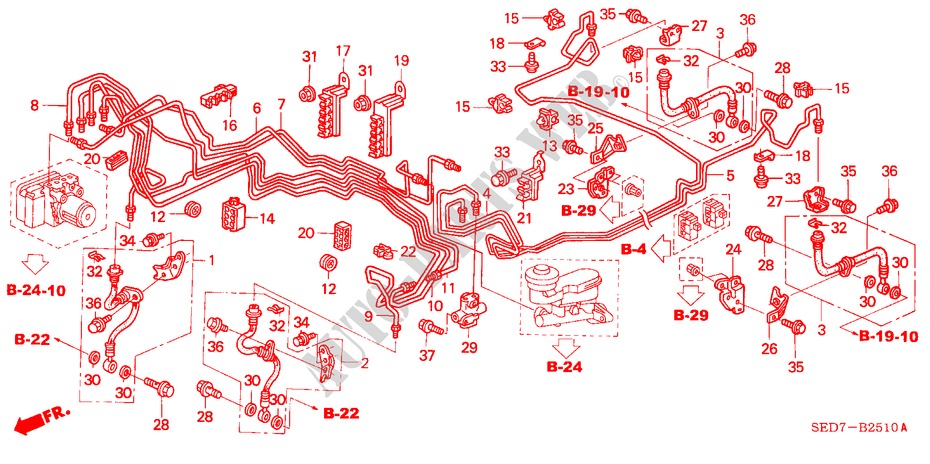BREMSLEITUNGEN(ABS) (LH) für Honda ACCORD TOURER 2.0 COMFORT 5 Türen 5 gang-Schaltgetriebe 2003
