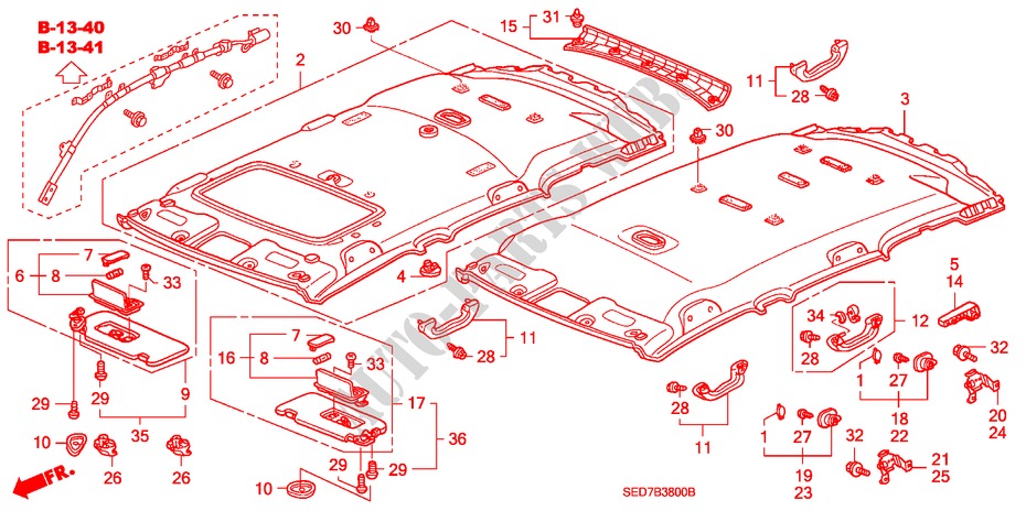 DACHVERKLEIDUNG für Honda ACCORD TOURER 2.0 COMFORT 5 Türen 5 gang automatikgetriebe 2003