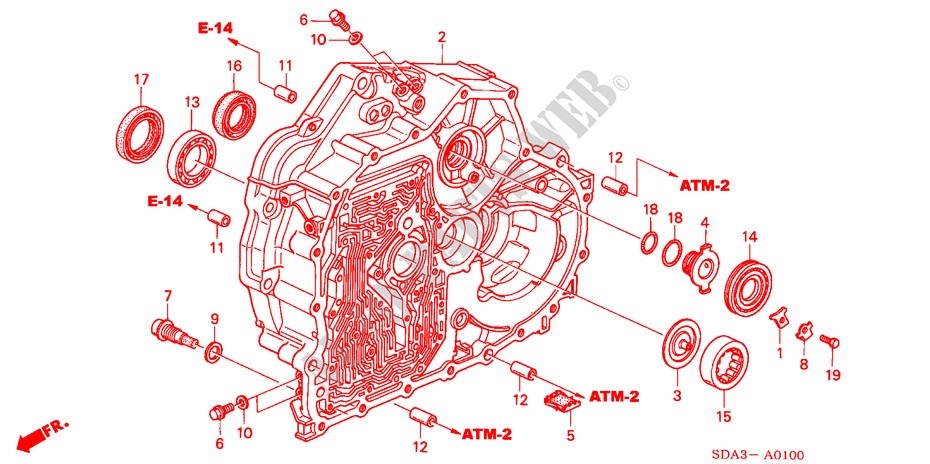 DREHMOMENTWANDLERGEHAEUSE für Honda ACCORD TOURER 2.0 COMFORT 5 Türen 5 gang automatikgetriebe 2003