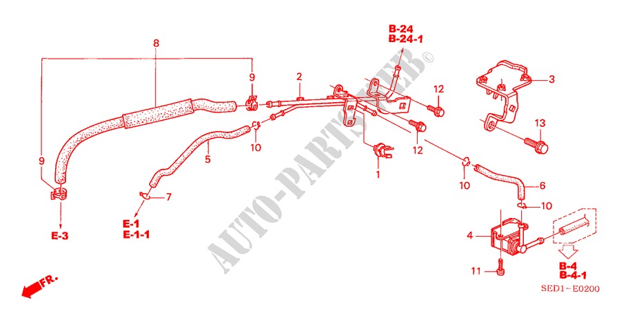 EINBAULEITUNG/ROHRE für Honda ACCORD TOURER 2.0 EXECUTIVE 5 Türen 5 gang-Schaltgetriebe 2003
